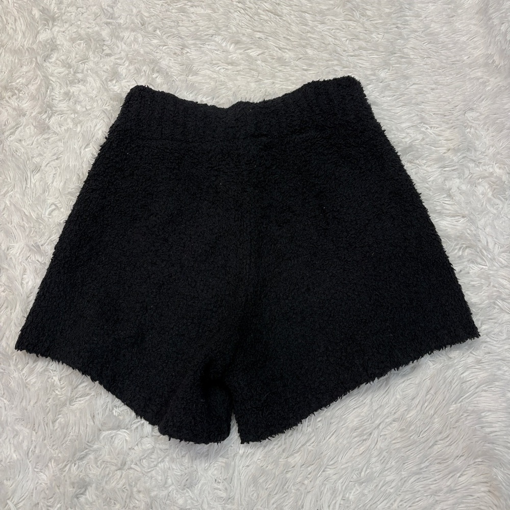 SKIMS Cozy Knit Unisex Shorts Black - Picture 5 of 5